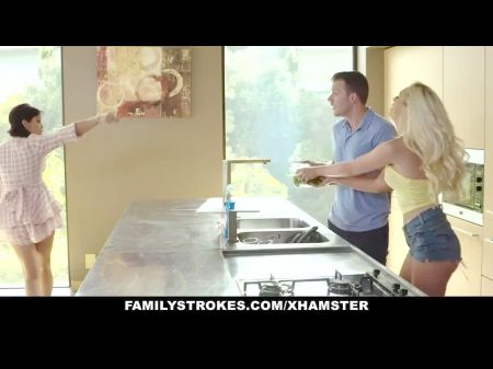 Familystrokes - Fair Haired Athletic Stepsis Sucks Her Friend