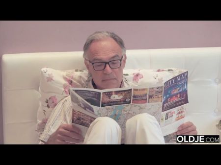 Slutty Sucks Grandpa Schlong And Has Sex With Him In Her Bedroom