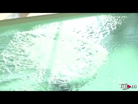 Stunning Blonde Angel Wicky Screws Crude With A Bbc Next To The Pool