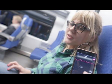 Remote Control My Orgasm In The Train / Public Female Orgasm