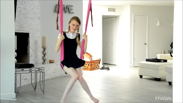 Charlotte Carmen No Panties Schoolgirl Dancing